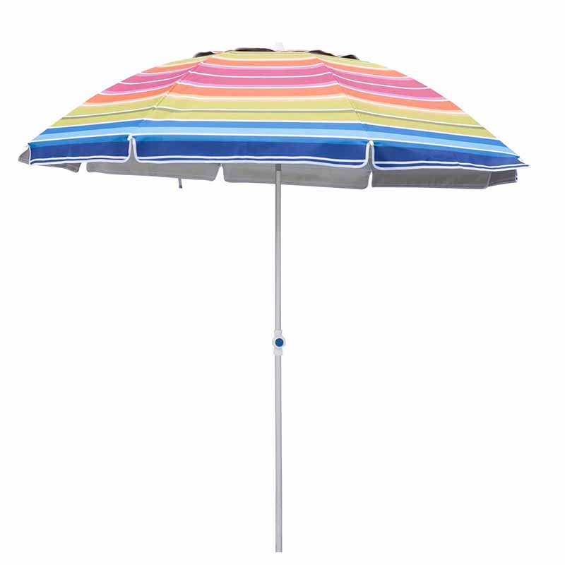 Alu Beach Umbrella le BU1921 atá frithsheasmhach in aghaidh na gaoithe